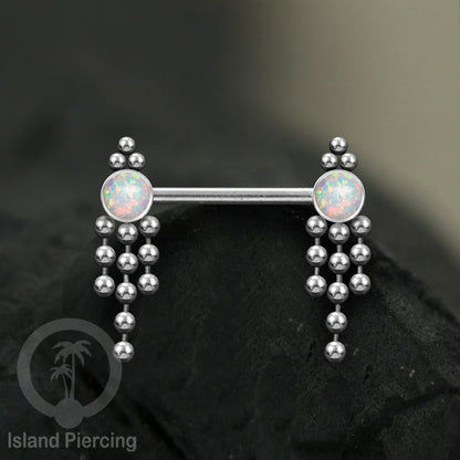 Aksesoris Puting terbuat dari baja Stainless dengan Turquoise, Pearl, atau Opal Putih