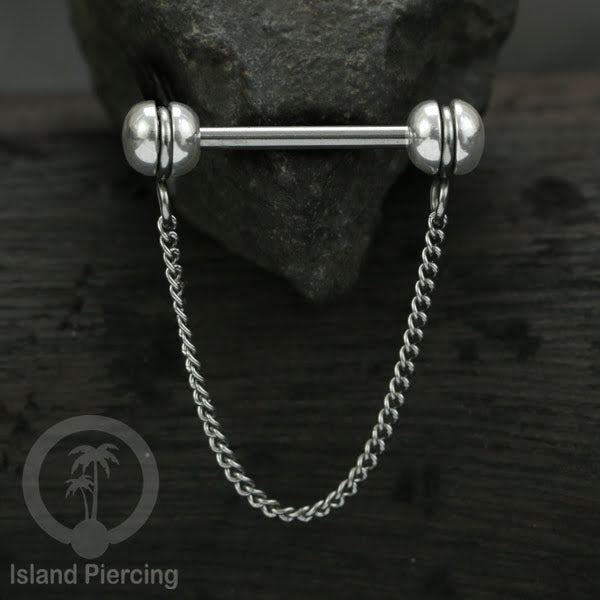 Tindik Puting Stainless dengan banyak model Rantai, warna Silver, Nipple Piercing Jewelry