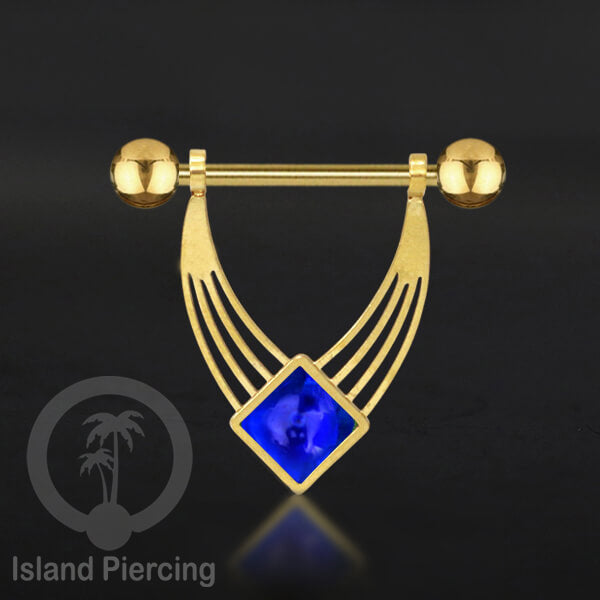 Tindik Puting Stainless warna Gold  motif unik dan epoxy banyak pilihan warna. Nipple Body Piercing Jewelry