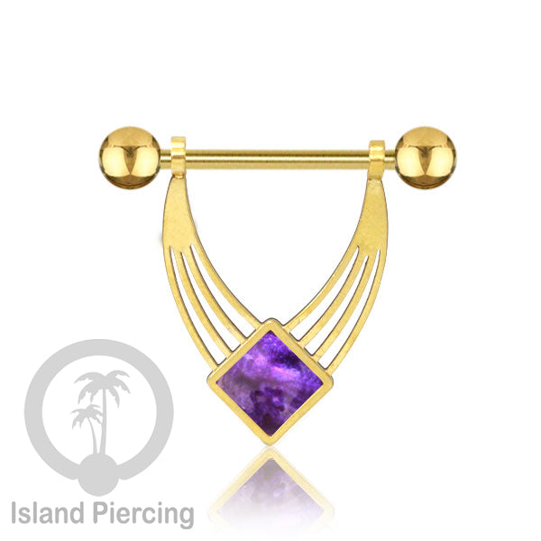 Tindik Puting Stainless warna Gold  motif unik dan epoxy banyak pilihan warna. Nipple Body Piercing Jewelry
