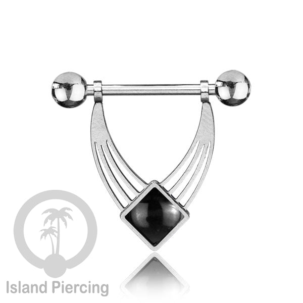 Tindik Puting Stainless warna Silver  motif unik dan epoxy banyak pilihan warna. Nipple Body Piercing Jewelry
