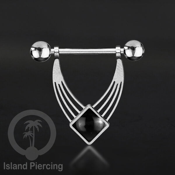 Tindik Puting Stainless warna Silver  motif unik dan epoxy banyak pilihan warna. Nipple Body Piercing Jewelry