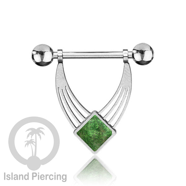Tindik Puting Stainless warna Silver  motif unik dan epoxy banyak pilihan warna. Nipple Body Piercing Jewelry