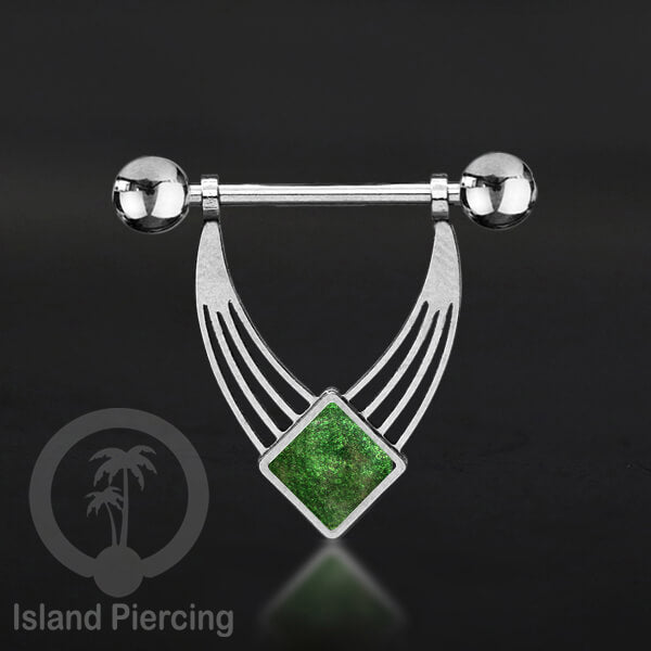Tindik Puting Stainless warna Silver  motif unik dan epoxy banyak pilihan warna. Nipple Body Piercing Jewelry
