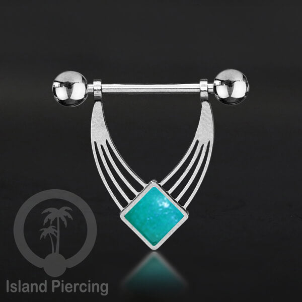 Tindik Puting Stainless warna Silver  motif unik dan epoxy banyak pilihan warna. Nipple Body Piercing Jewelry