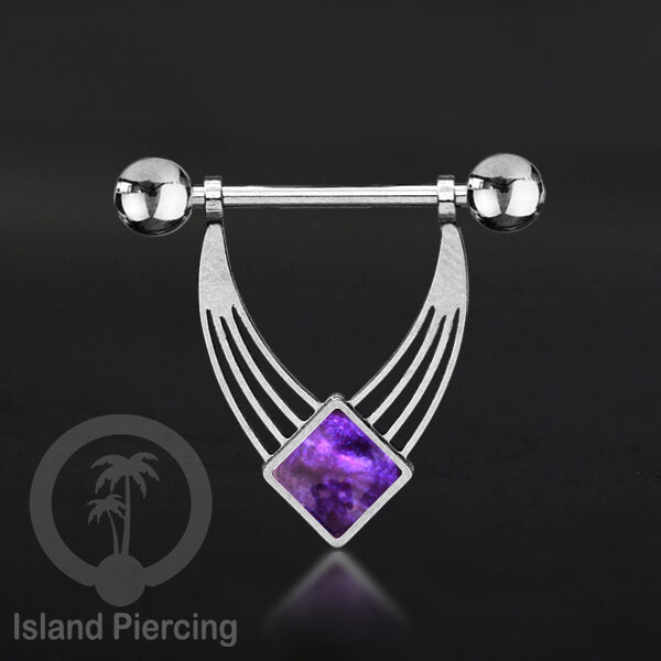 Tindik Puting Stainless warna Silver  motif unik dan epoxy banyak pilihan warna. Nipple Body Piercing Jewelry
