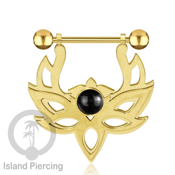 Tindik Puting Stainless warna Gold  motif Mandala dengan epoxy banyak variasi. Nipple Body Piercing Jewelry
