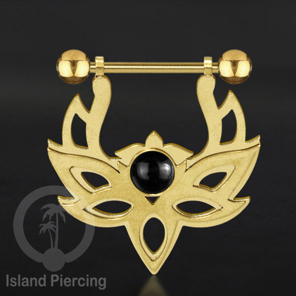 Tindik Puting Stainless warna Gold  motif Mandala dengan epoxy banyak variasi. Nipple Body Piercing Jewelry