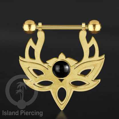 Tindik Puting Stainless warna Gold  motif Mandala dengan epoxy banyak variasi. Nipple Body Piercing Jewelry
