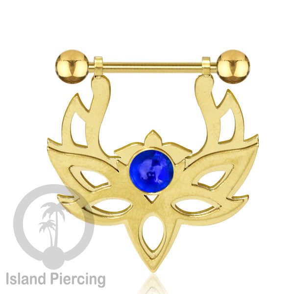 Tindik Puting Stainless warna Gold  motif Mandala dengan epoxy banyak variasi. Nipple Body Piercing Jewelry