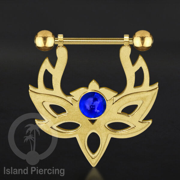 Tindik Puting Stainless warna Gold  motif Mandala dengan epoxy banyak variasi. Nipple Body Piercing Jewelry