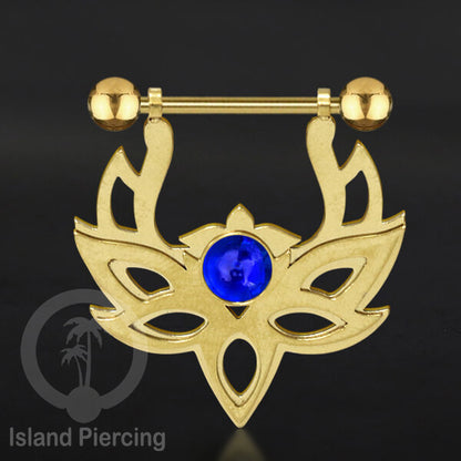 Tindik Puting Stainless warna Gold  motif Mandala dengan epoxy banyak variasi. Nipple Body Piercing Jewelry