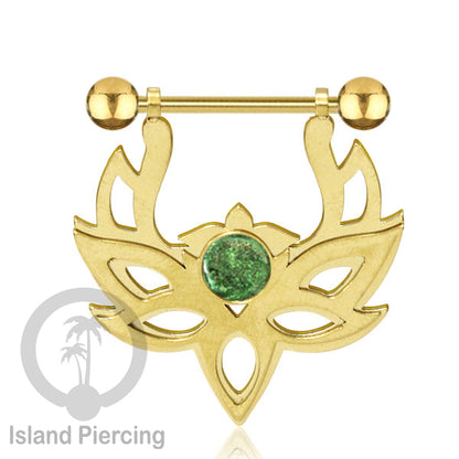 Tindik Puting Stainless warna Gold  motif Mandala dengan epoxy banyak variasi. Nipple Body Piercing Jewelry