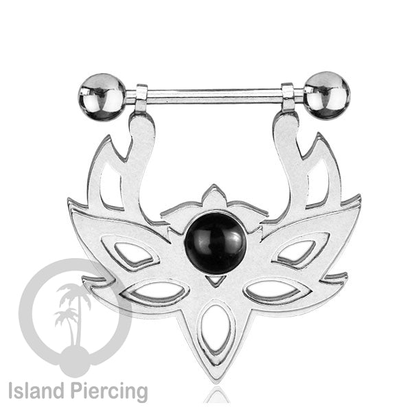 Tindik Puting Stainless warna Silver  motif Mandala dengan epoxy banyak variasi. Nipple Body Piercing Jewelry