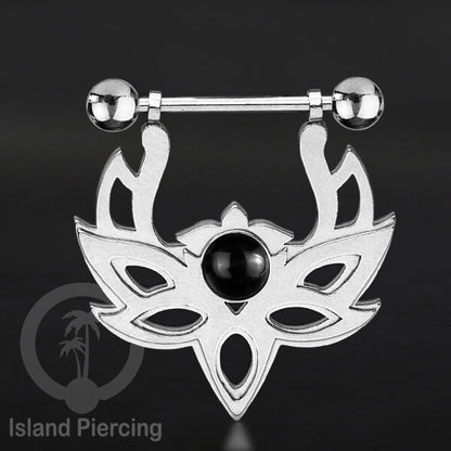 Tindik Puting Stainless warna Silver  motif Mandala dengan epoxy banyak variasi. Nipple Body Piercing Jewelry