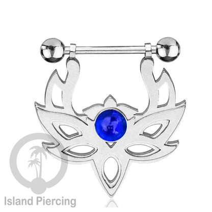 Tindik Puting Stainless warna Silver  motif Mandala dengan epoxy banyak variasi. Nipple Body Piercing Jewelry