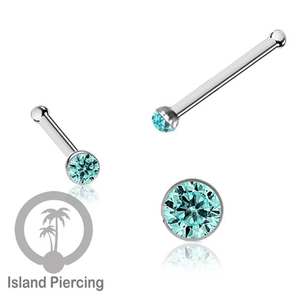 Nose Pin Piercing Jewelry Perhiasan Hidung warna silver dengan Kristal