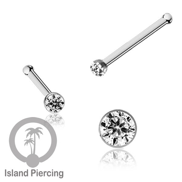 Nose Pin Piercing Jewelry Perhiasan Hidung warna silver dengan Kristal