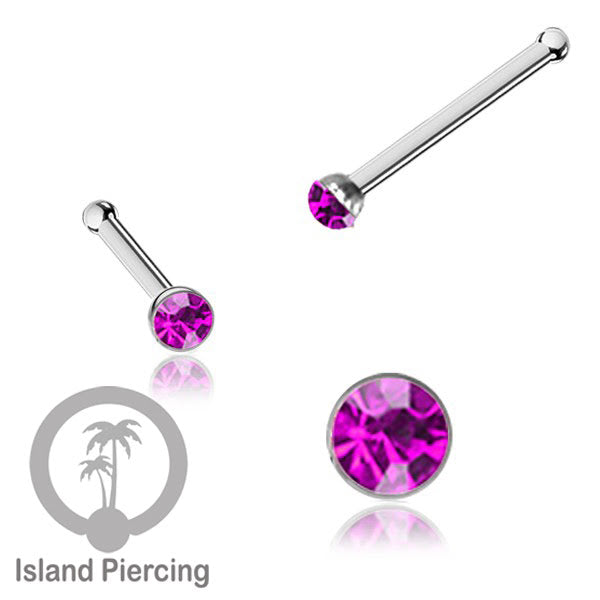 Nose Pin Piercing Jewelry Perhiasan Hidung warna silver dengan Kristal
