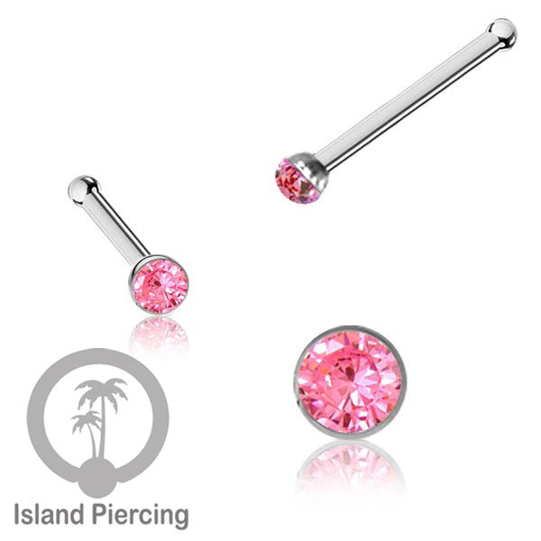 Nose Pin Piercing Jewelry Perhiasan Hidung warna silver dengan Kristal