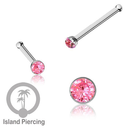 Nose Pin Piercing Jewelry Perhiasan Hidung warna silver dengan Kristal