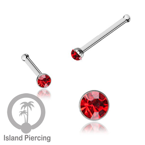 Nose Pin Piercing Jewelry Perhiasan Hidung warna silver dengan Kristal