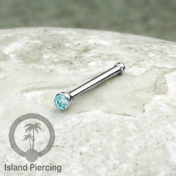 Nose Pin Piercing Jewelry Perhiasan Hidung warna silver dengan Kristal
