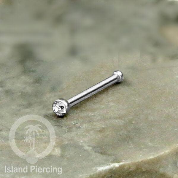 Nose Pin Piercing Jewelry Perhiasan Hidung warna silver dengan Kristal