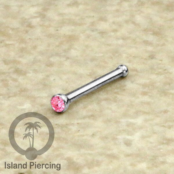 Nose Pin Piercing Jewelry Perhiasan Hidung warna silver dengan Kristal