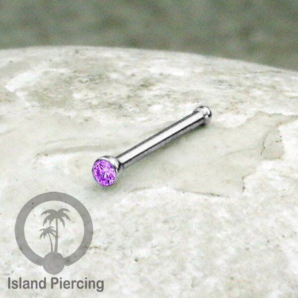 Nose Pin Piercing Jewelry Perhiasan Hidung warna silver dengan Kristal