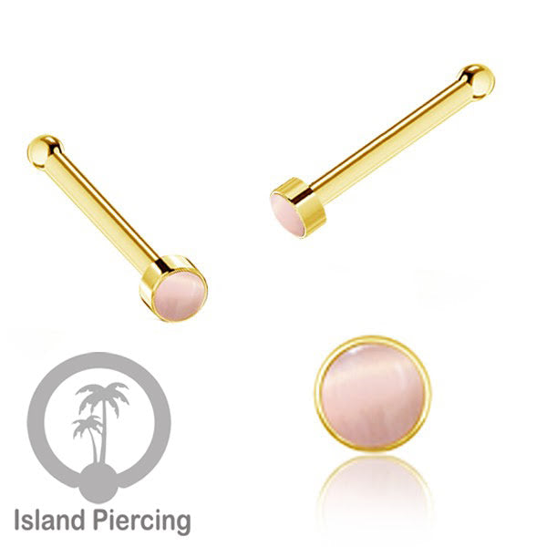 Nose Pin Piercing Jewelry Perhiasan Hidung warna gold dengan Batu