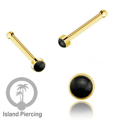 Nose Pin Piercing Jewelry Perhiasan Hidung warna gold dengan Batu