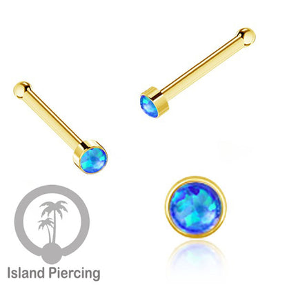 Nose Pin Piercing Jewelry Perhiasan Hidung warna gold dengan Batu