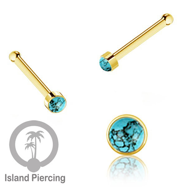 Nose Pin Piercing Jewelry Perhiasan Hidung warna gold dengan Batu