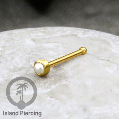 Nose Pin Piercing Jewelry Perhiasan Hidung warna gold dengan Batu