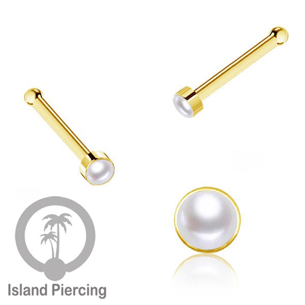 Nose Pin Piercing Jewelry Perhiasan Hidung warna gold dengan Batu