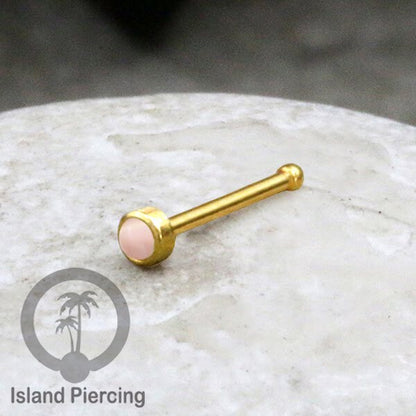 Nose Pin Piercing Jewelry Perhiasan Hidung warna gold dengan Batu