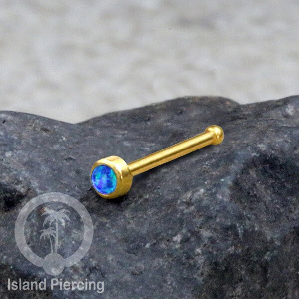 Nose Pin Piercing Jewelry Perhiasan Hidung warna gold dengan Batu