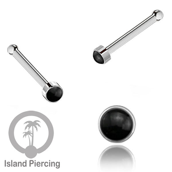 Nose Pin Piercing Jewelry Perhiasan Hidung warna silver dengan Batu