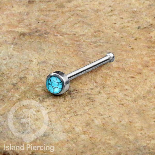 Nose Pin Piercing Jewelry Perhiasan Hidung warna silver dengan Batu