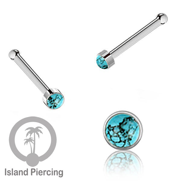 Nose Pin Piercing Jewelry Perhiasan Hidung warna silver dengan Batu