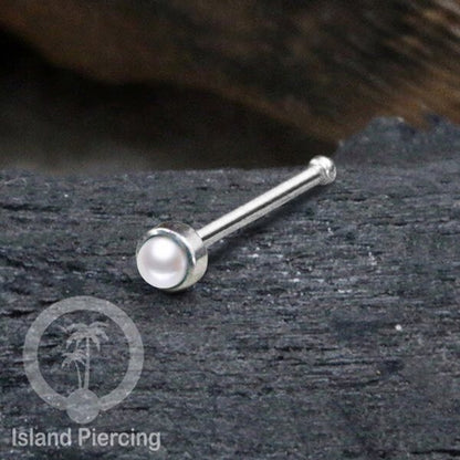Nose Pin Piercing Jewelry Perhiasan Hidung warna silver dengan Batu