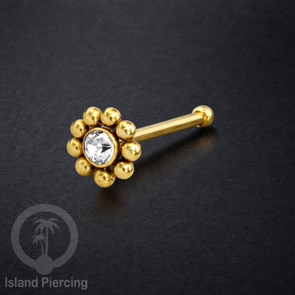 Nose Pin Piercing Jewelry Perhiasan Hidung banyak variasi warna gold dengan Kristal dan Batu