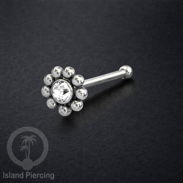 Nose Pin Piercing Jewelry Perhiasan Hidung banyak variasi warna silver dengan Kristal dan Batu