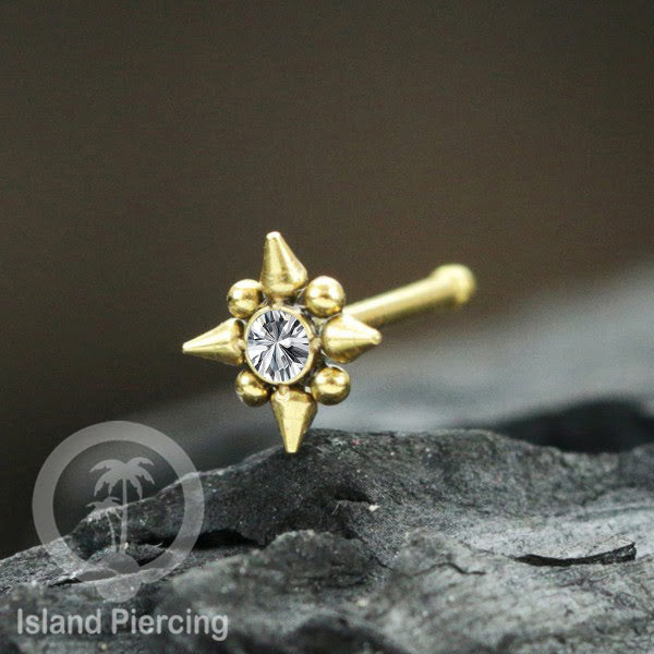 Nose Pin Piercing Jewelry Perhiasan Hidung banyak variasi warna gold dengan Kristal dan Batu