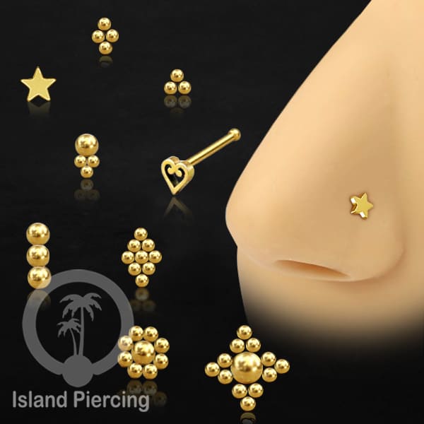 Nose Pin Piercing Jewelry Perhiasan Hidung banyak model istimewa warna gold