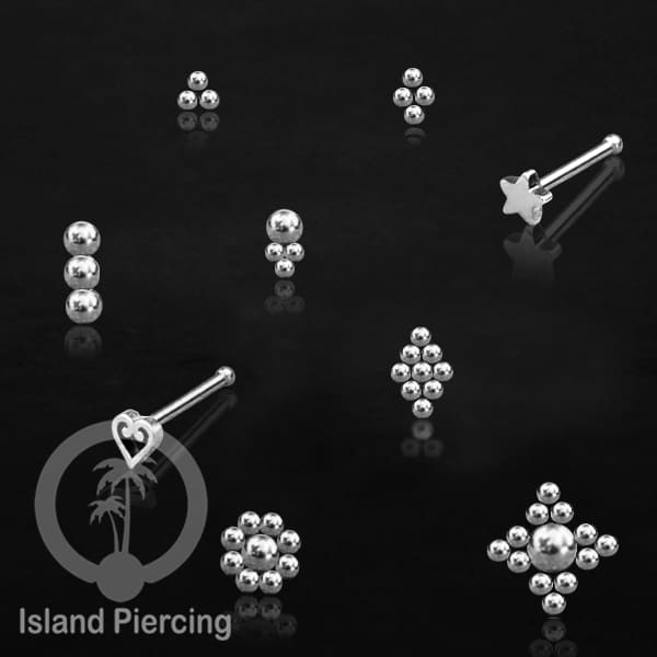 Nose Pin Piercing Jewelry Perhiasan Hidung banyak model istimewa warna silver