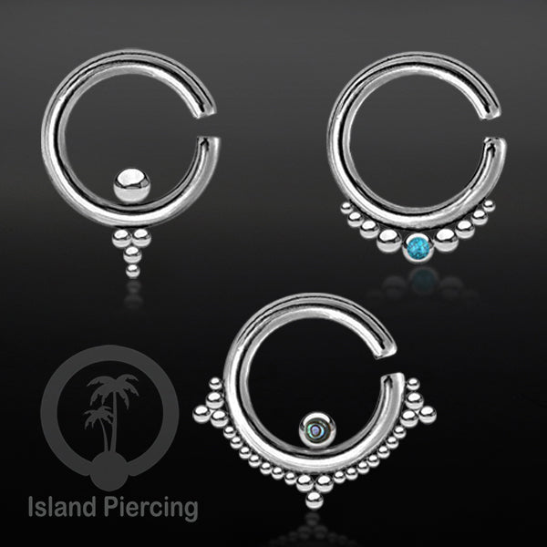 Tindik stainless body piercing, lingkaran terbuka dengan las bola pakai tangan