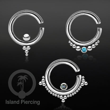 Tindik stainless body piercing, lingkaran terbuka dengan las bola pakai tangan