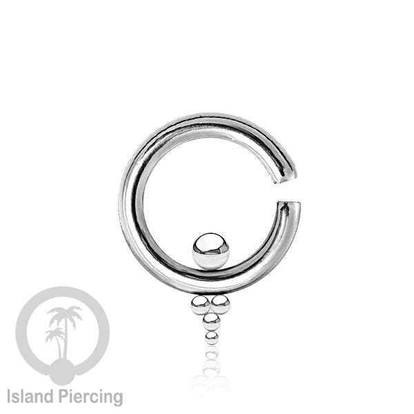 Tindik stainless body piercing, lingkaran terbuka dengan las bola pakai tangan
